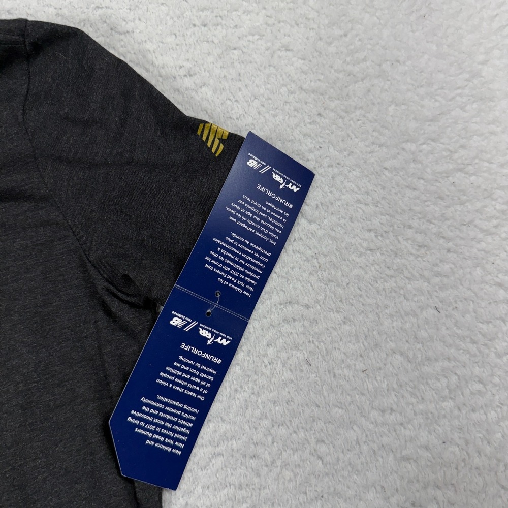 New Balance NYC Marathon T Shirt 2017 TCS Gray Gold Medium WT03638M-BK NWT - Picture 6 of 8